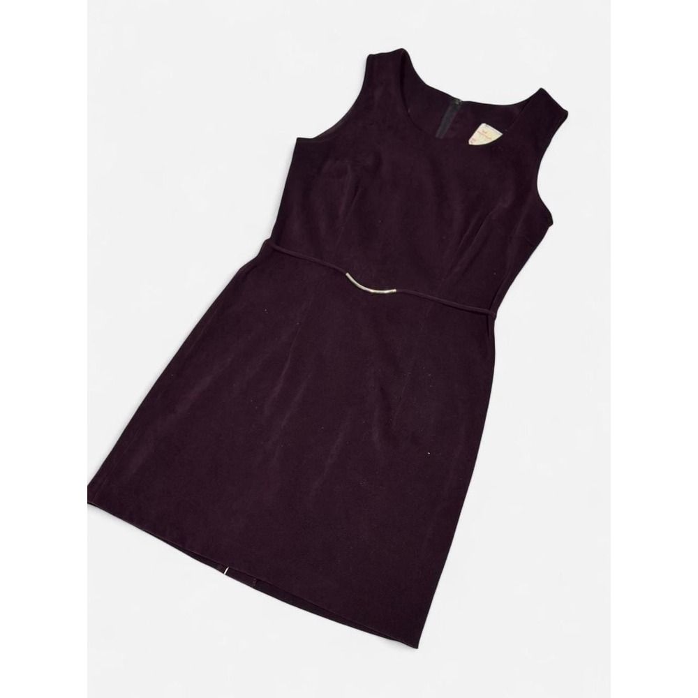 Vintage 90s Dress, Faux Suede, Purple, Sheath Cut
